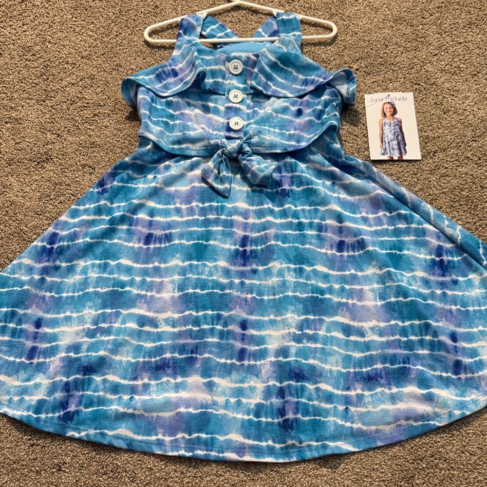 NWT Jona Michelle Blue and White Tie Dye Tank Dress